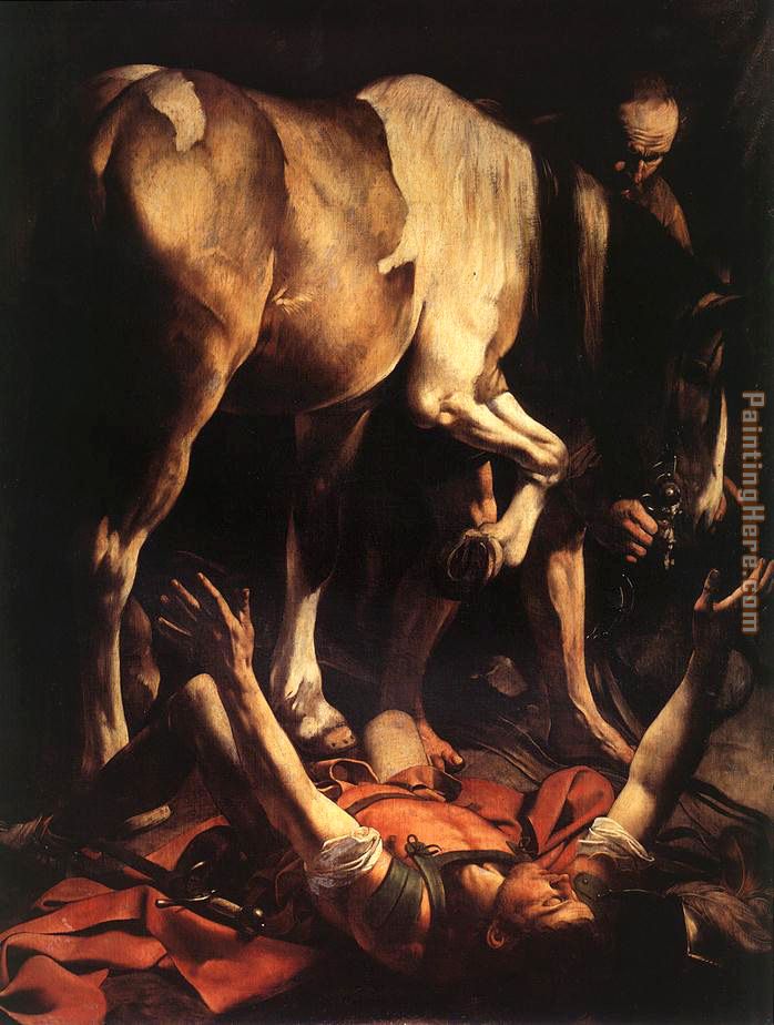 The Conversion on the Way to Damascus painting - Caravaggio The Conversion on the Way to Damascus art painting